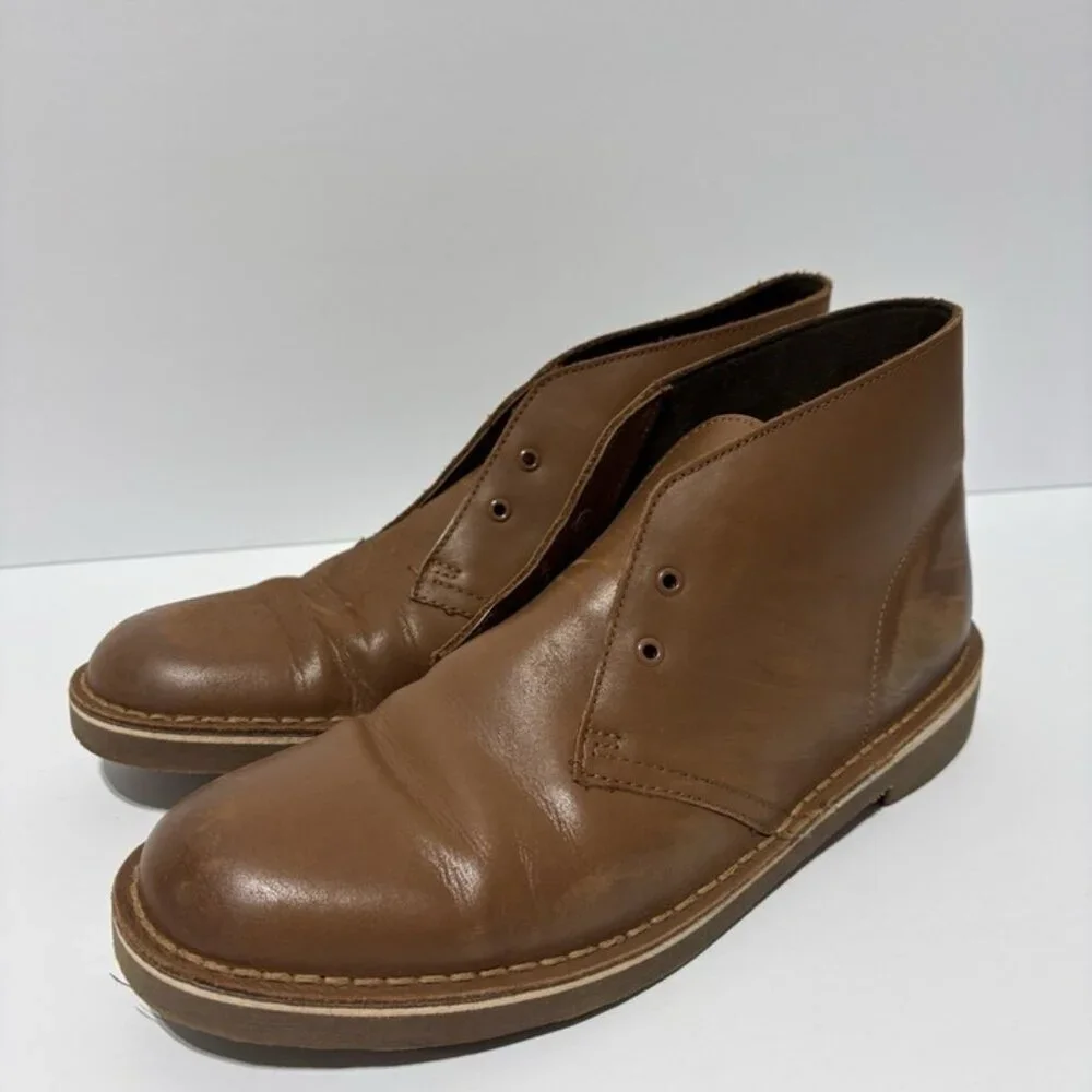 Clark’s Men’s Bushacre 2 Tan Leather Boots, Size 8.5 M